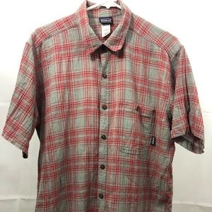 Patagonia Plaid Button Front Shirt Large Organic